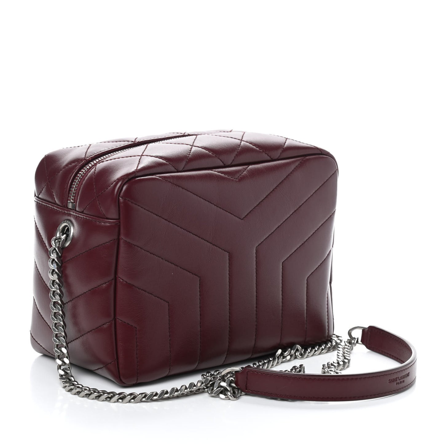Calfskin Y Quilted Monogram Small Loulou Bowling Bag Rouge Legion