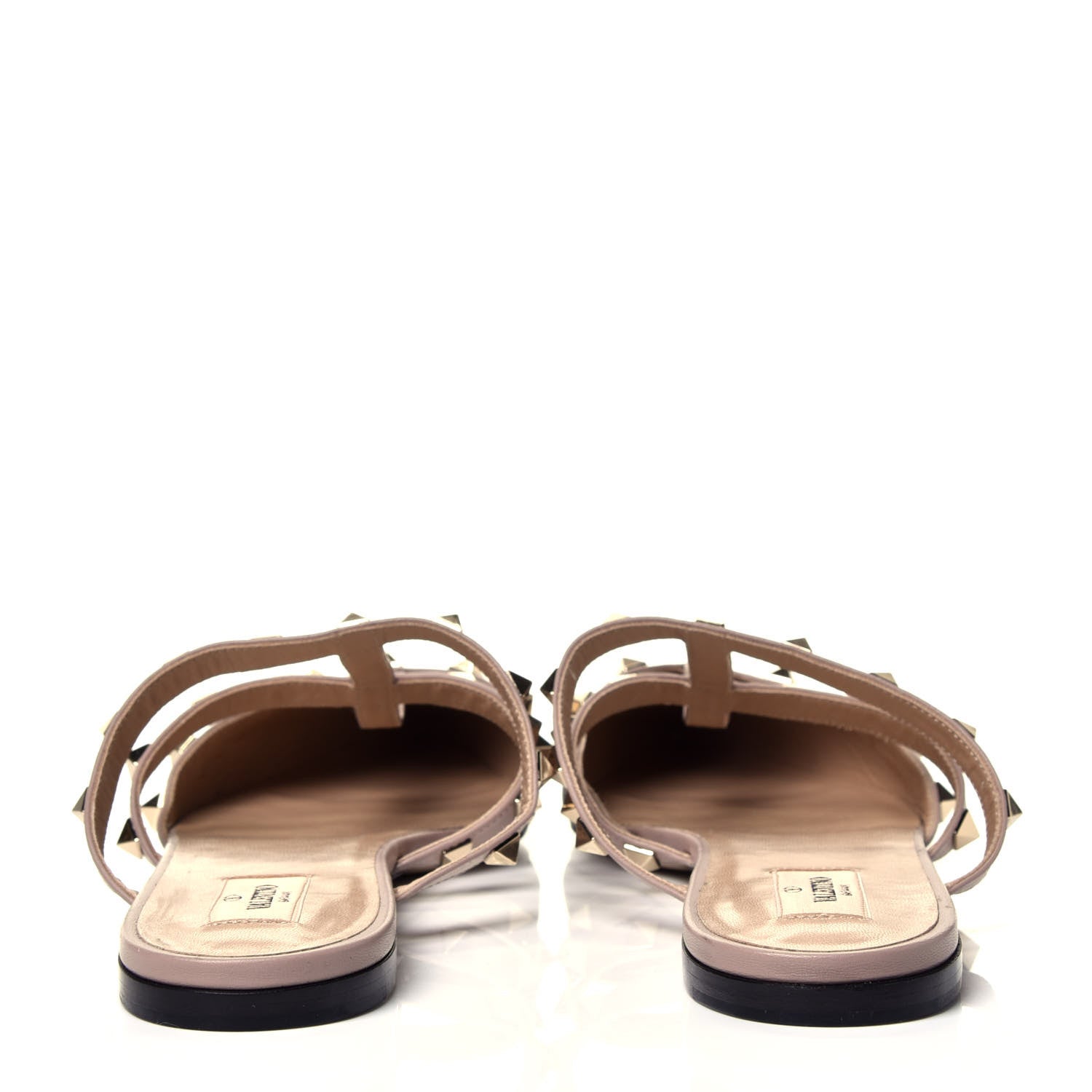 Valentino Garavani Nappa Rockstud Flat Cage Mules 40.5 Black Poudre 7 of 10