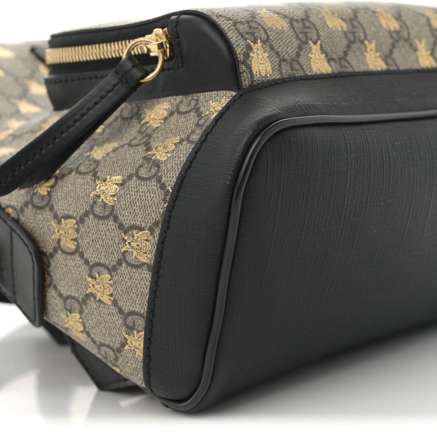 Gucci GG Supreme Monogram Bees Print Small Day Backpack Beige Oro Black 9 of 9