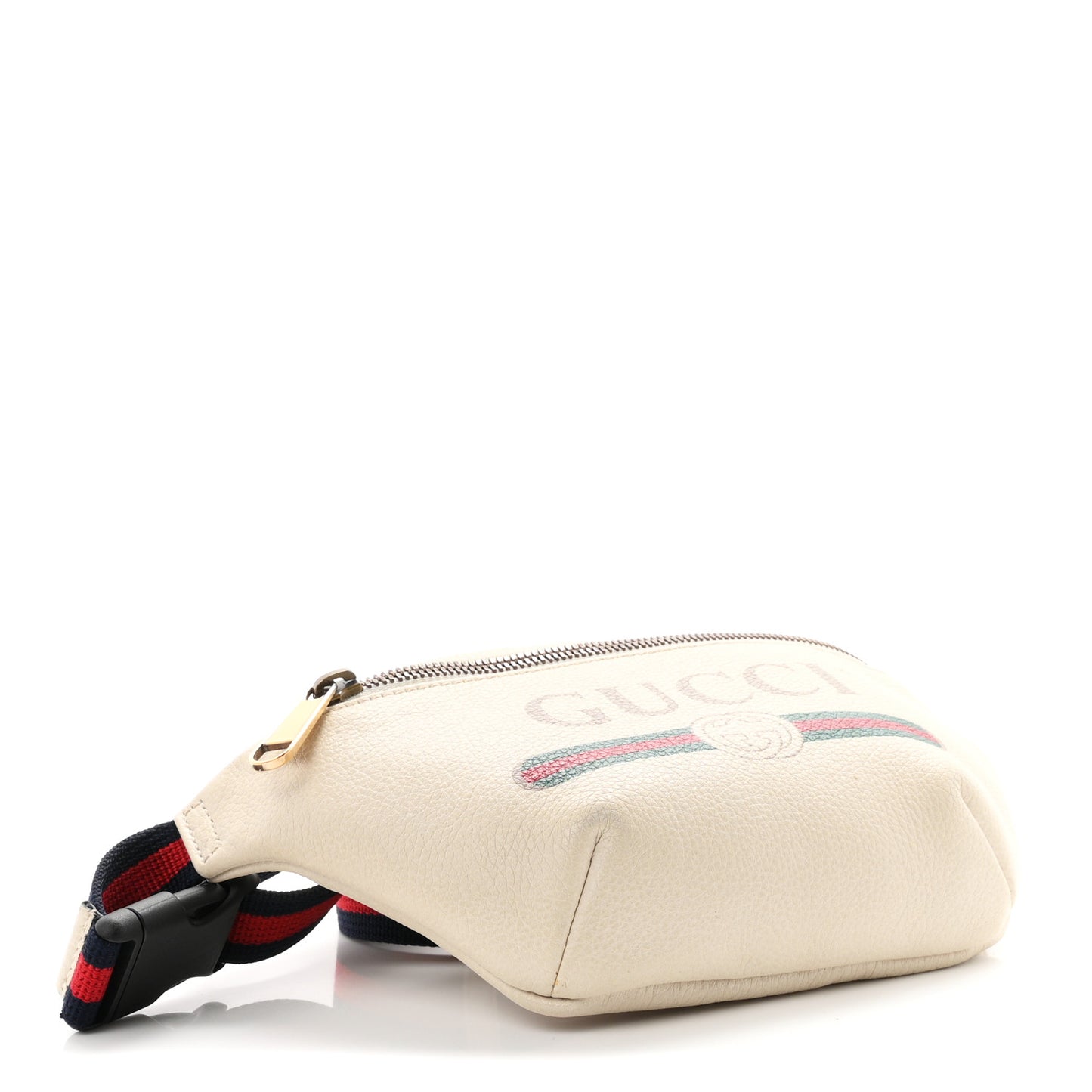 Grained Calfskin Small Logo Belt Bag White