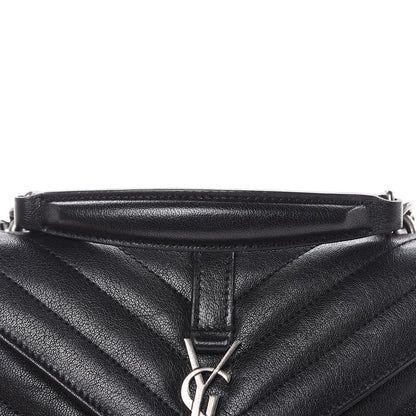 Saint Laurent Sheepskin Matelasse Chevron Monogram College Chain Wallet Black 12 of 12