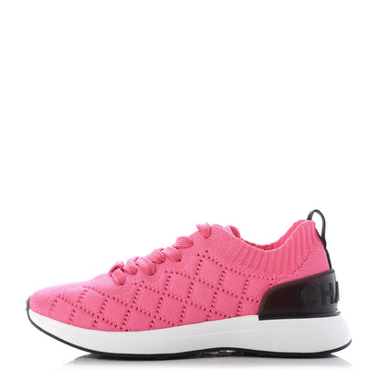 Chanel Mixed Fabrics Knit Sneakers 36.5 Pink 1 of 8