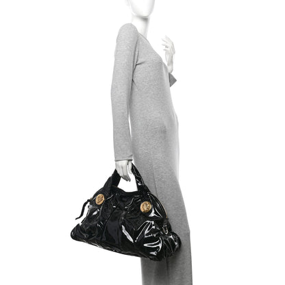 Gucci Patent Large Hysteria Top Handle Bag Black 2 of 10