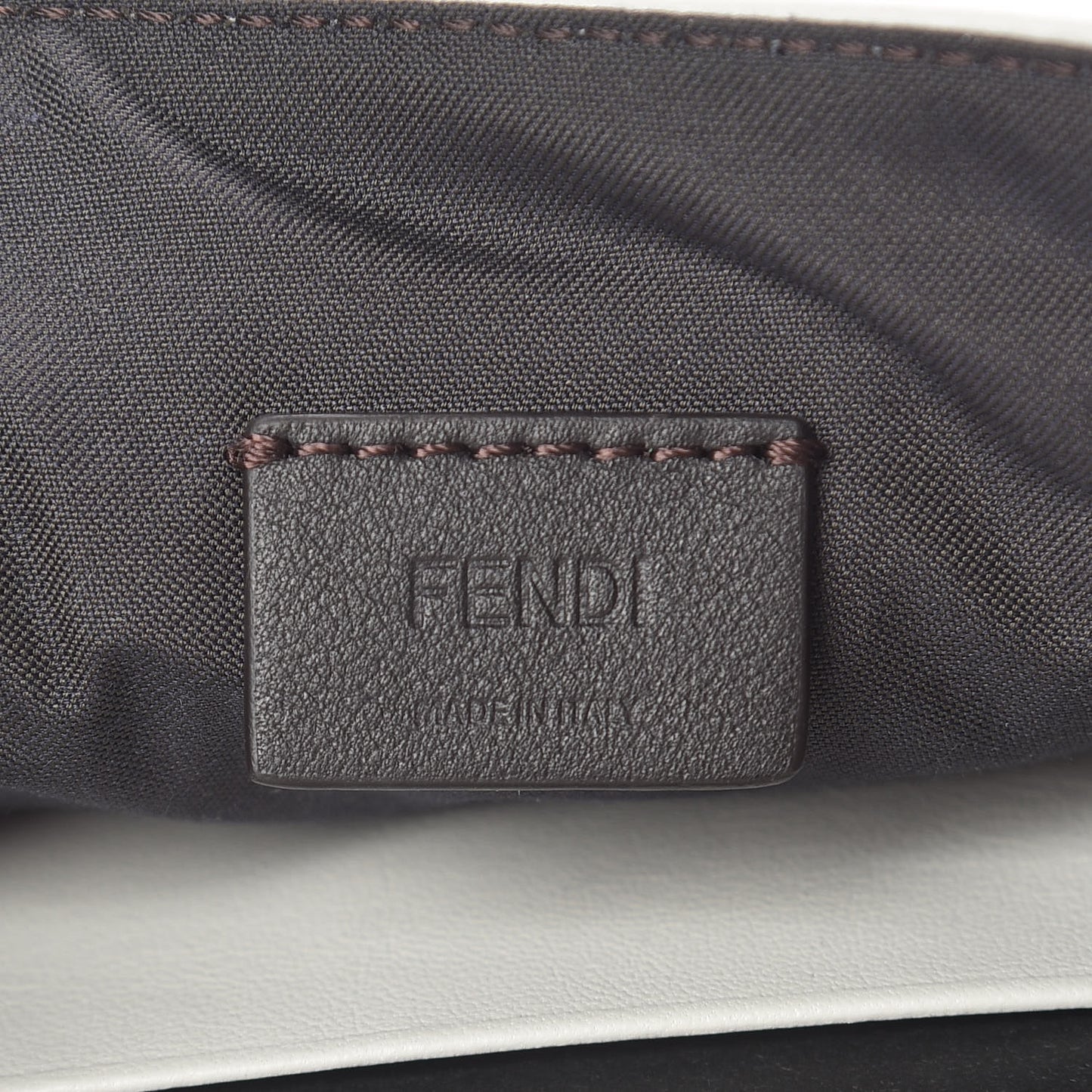Nappa FF 1974 Embossed Mini Baguette White