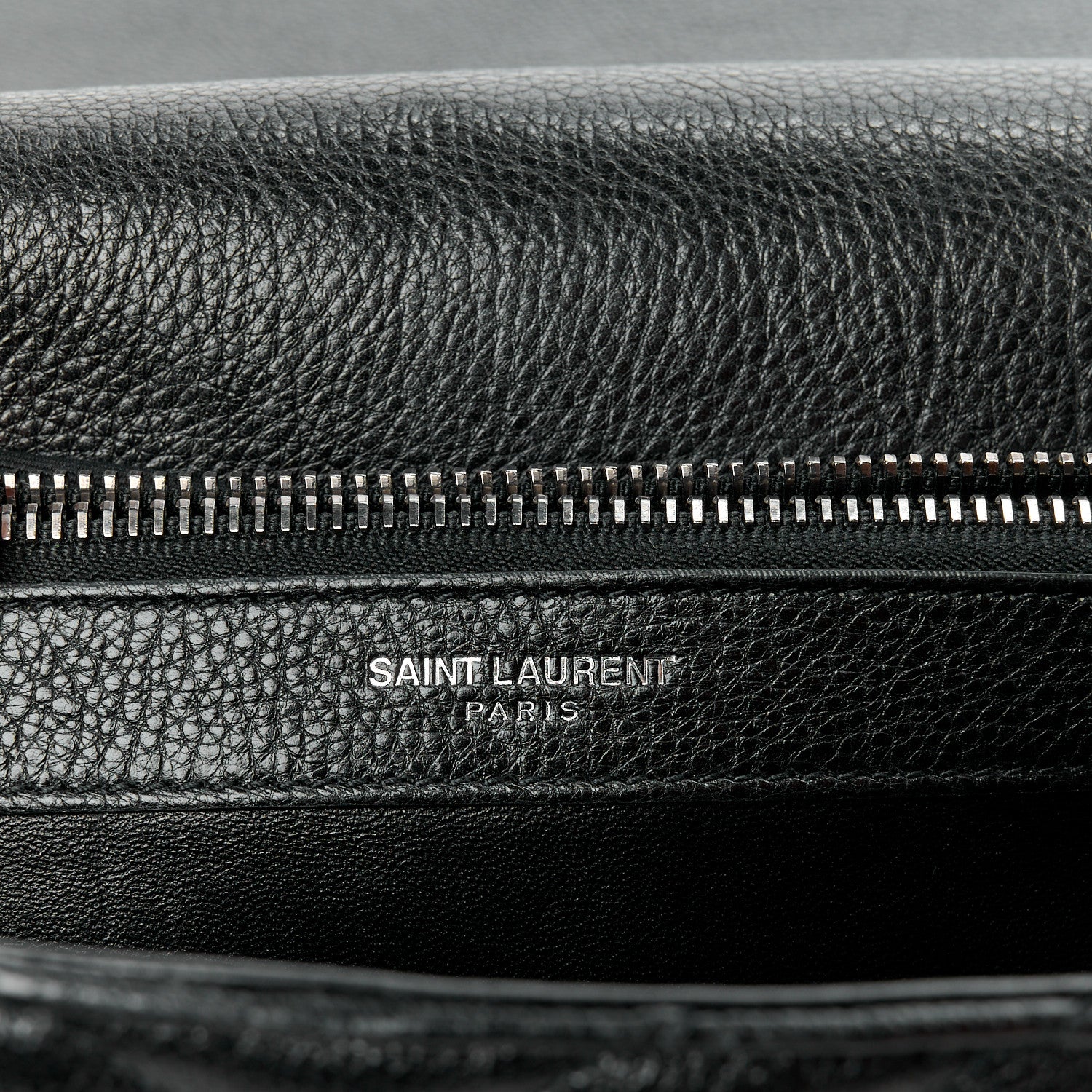 Saint Laurent Sheepskin Matelasse Chevron Monogram Large College Satchel Black 8 of 12