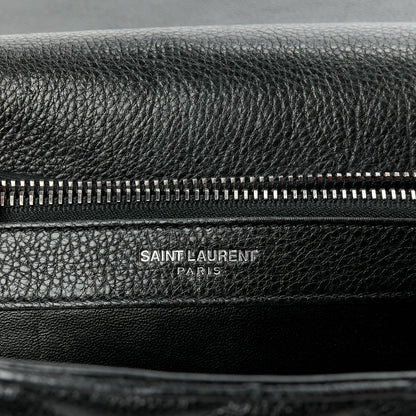 Saint Laurent Sheepskin Matelasse Chevron Monogram Large College Satchel Black 8 of 12