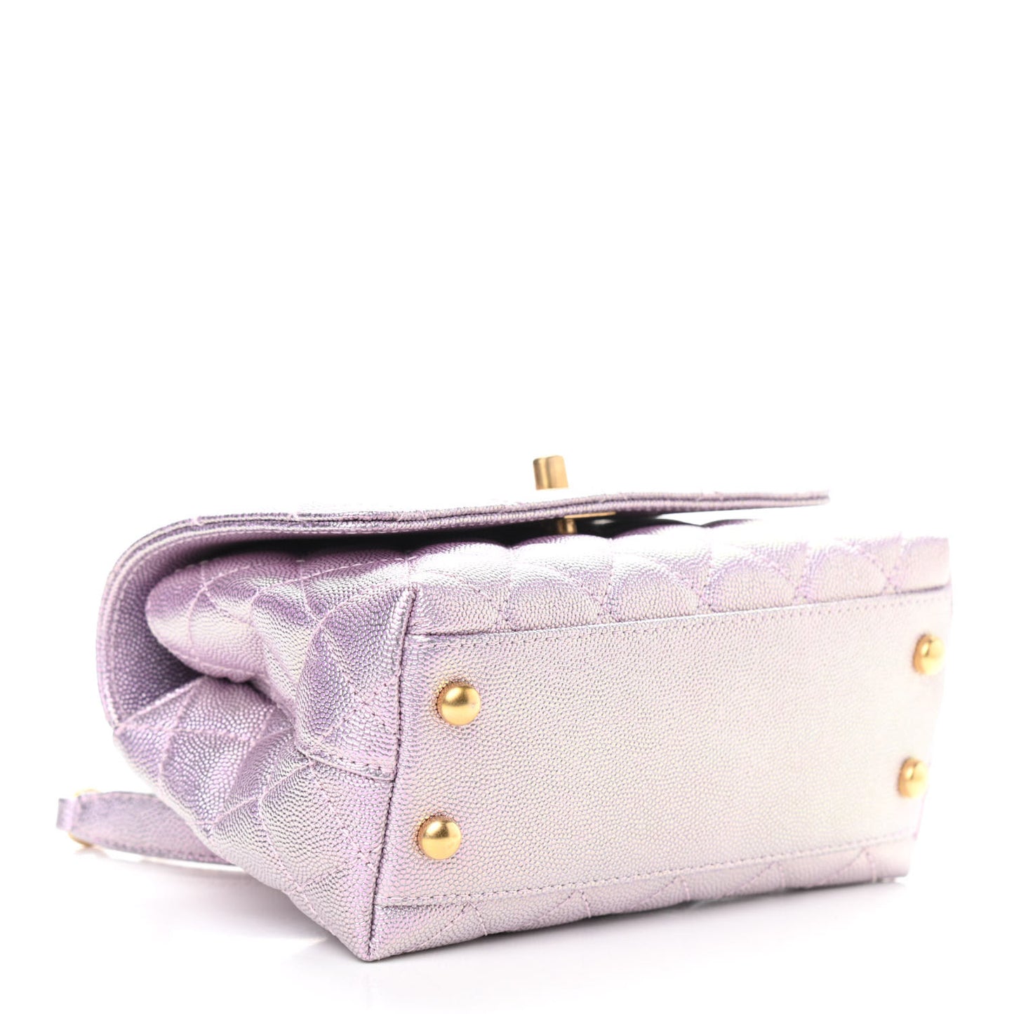 Metallic Caviar Quilted Extra Mini Coco Handle Flap Light Pink