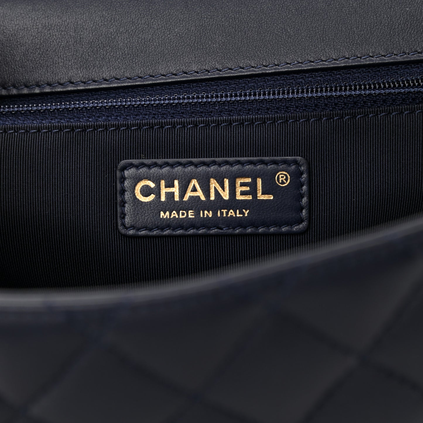 Lambskin Quilted Jumbo Mademoiselle Chic Flap Navy