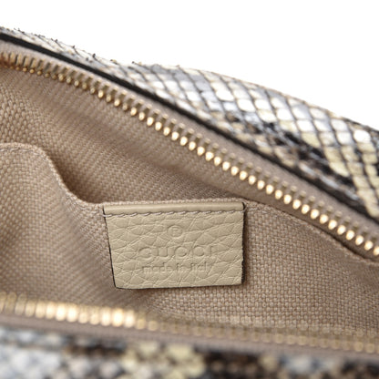 Gucci Python Small Soho Disco Bag Off White Nut Brown Beige 6 of 7