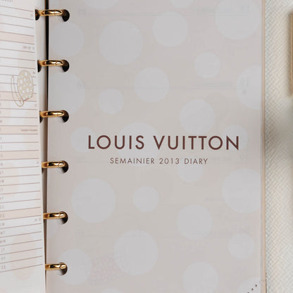 Louis Vuitton Monogram Kusama Town Small Ring Agenda White 8 of 9