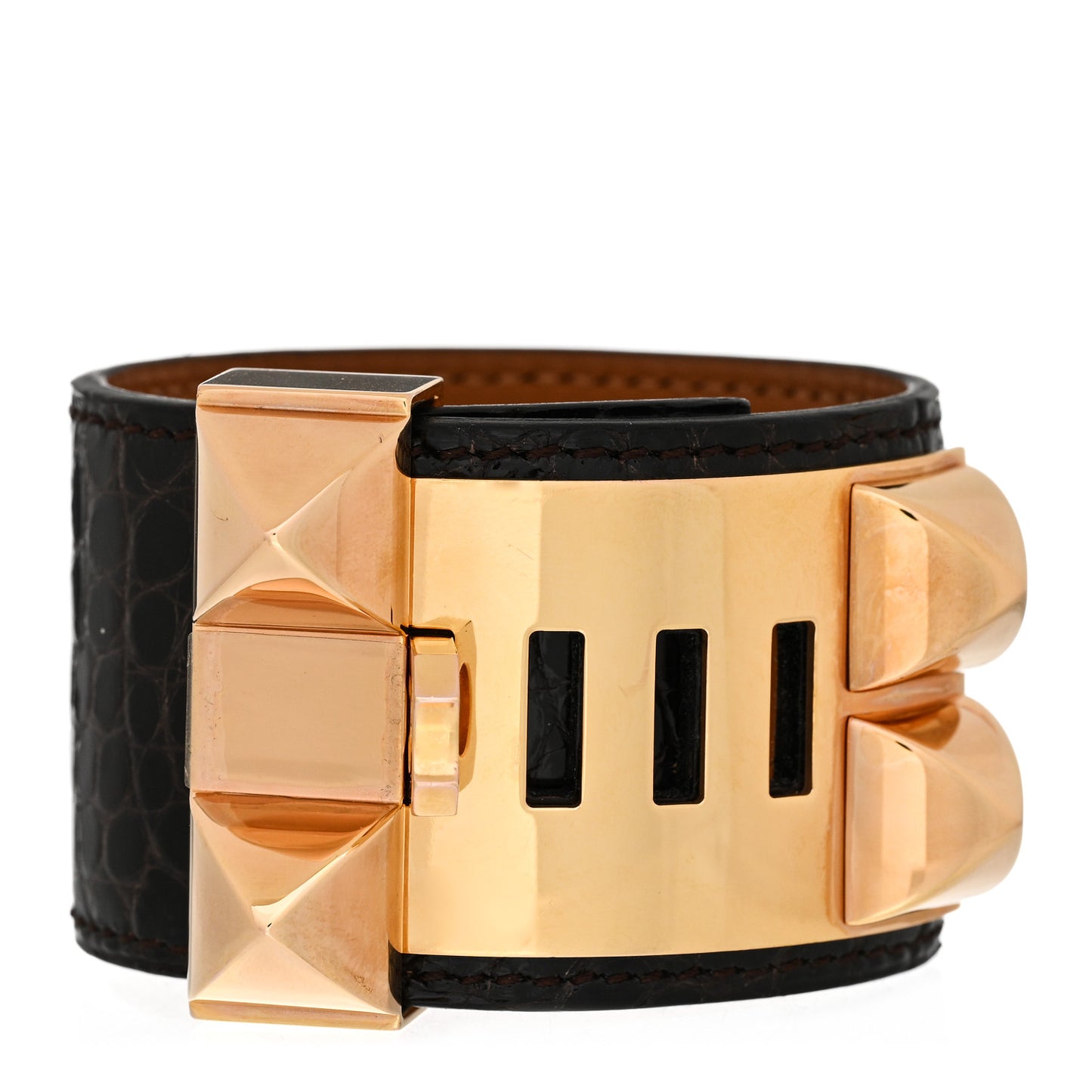 Shiny Alligator Collier de Chien CDC Bracelet XS Havane