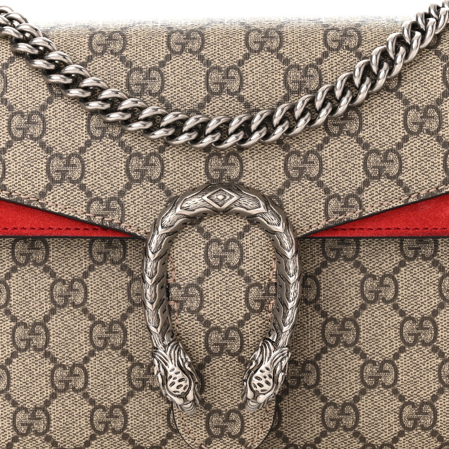 Gucci GG Supreme Monogram Small Dionysus Shoulder Bag Red 8 of 11