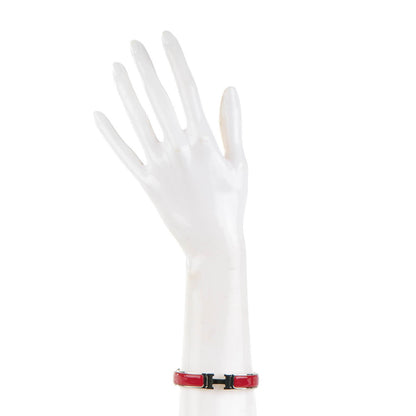 Hermes Enamel Narrow Clic Clac H Bracelet GM Rouge 2 of 5