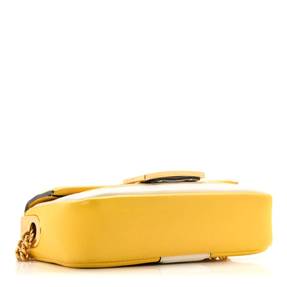 Fendi Nappa Apolo Bi-Color Mini Chain Baguette Limone White Ice 4 of 15