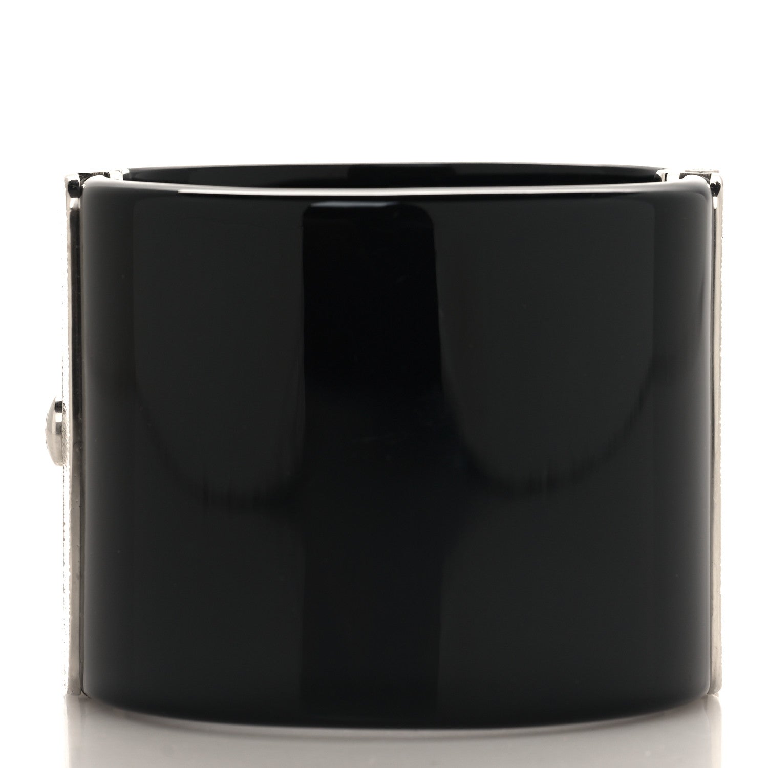 Chanel Resin Baguette Crystal Dubai CC Cuff Bracelet Black Silver 3 of 4