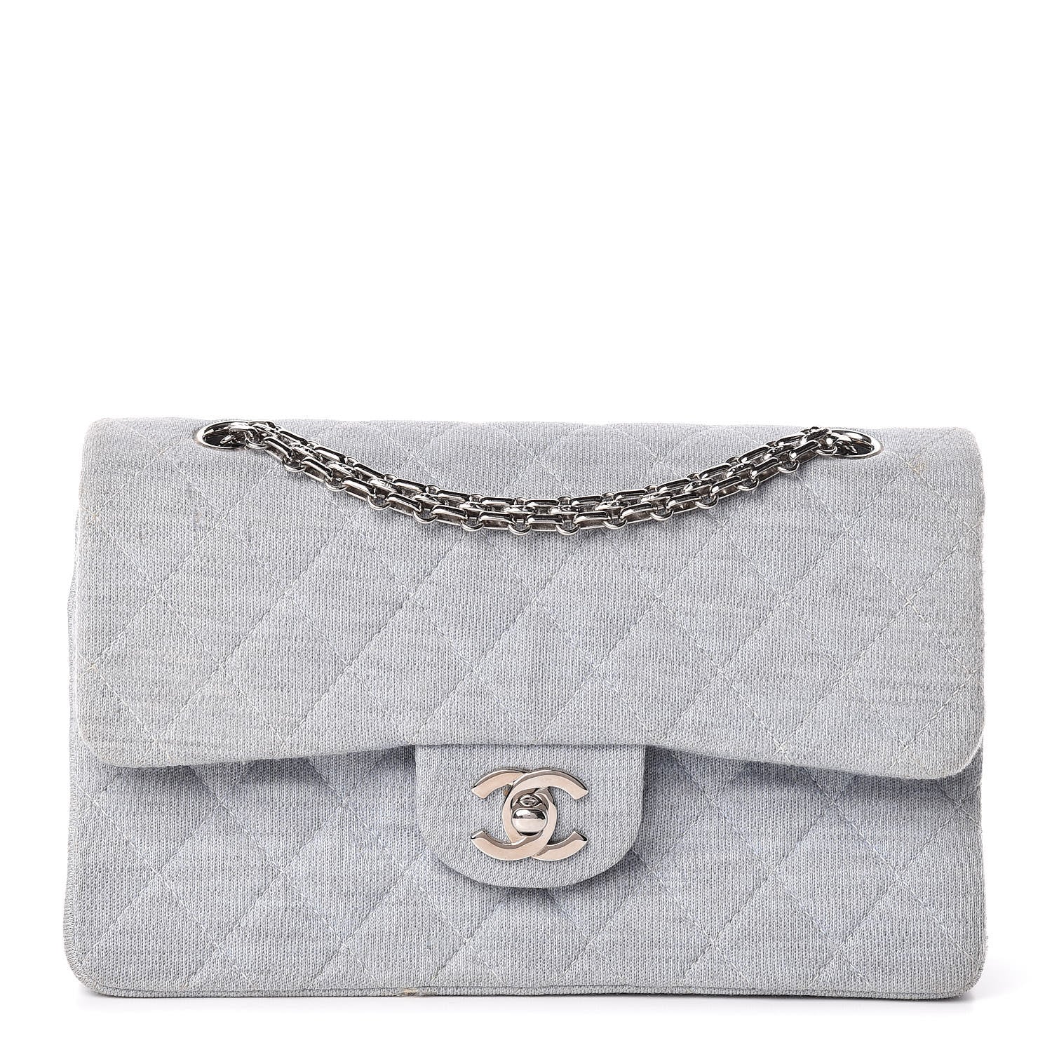 Chanel Jersey Quilted Small Double Flap Blue 1 of 20