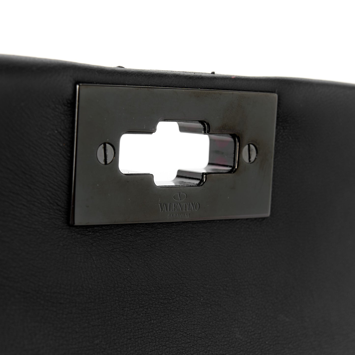Nappa Monochrome Small Roman Stud Shoulder Bag Black