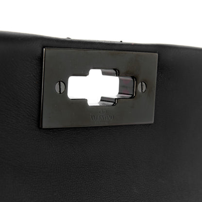 Valentino Garavani Nappa Monochrome Small Roman Stud Shoulder Bag Black 7 of 10