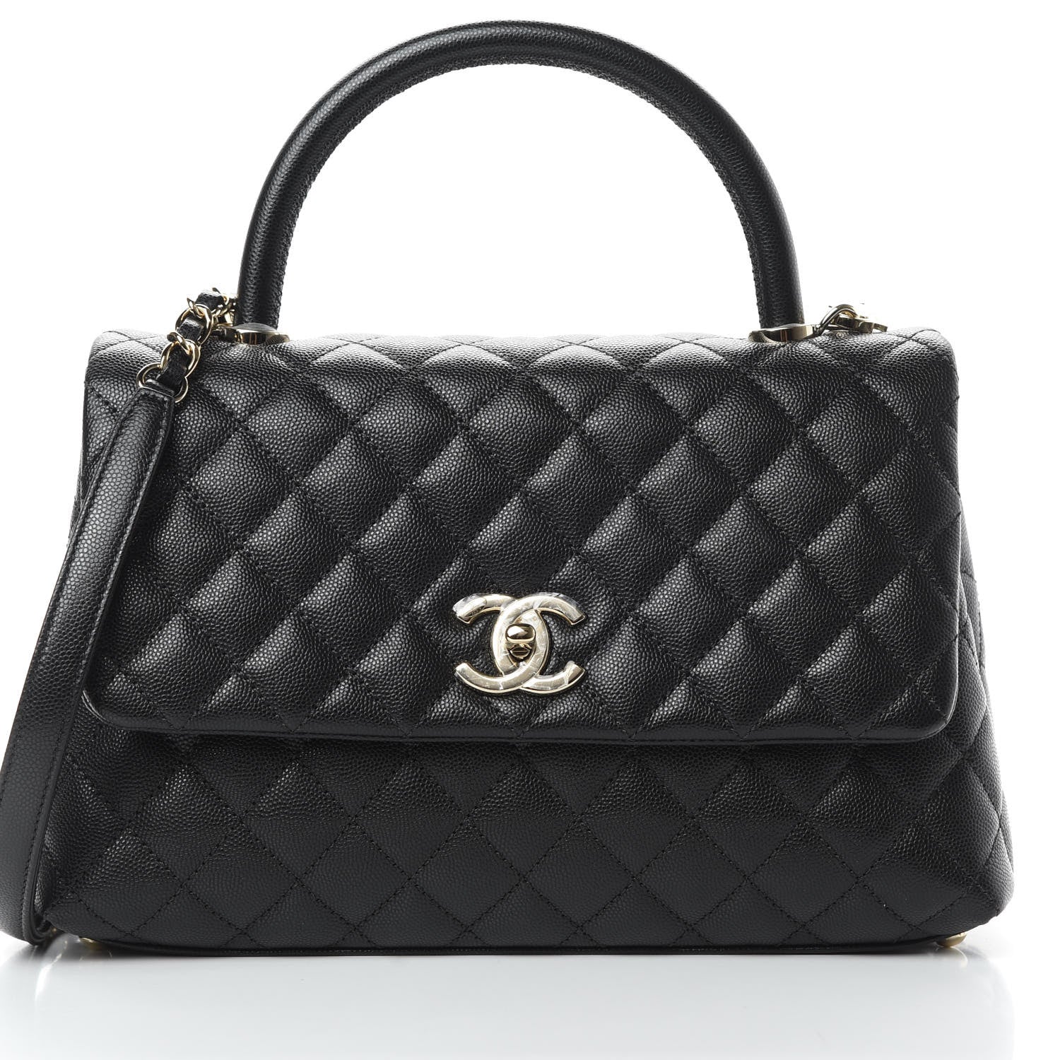 Chanel Caviar Quilted Small Coco Handle Flap Black 9 of 12