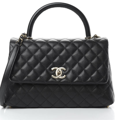 Chanel Caviar Quilted Small Coco Handle Flap Black 9 of 12