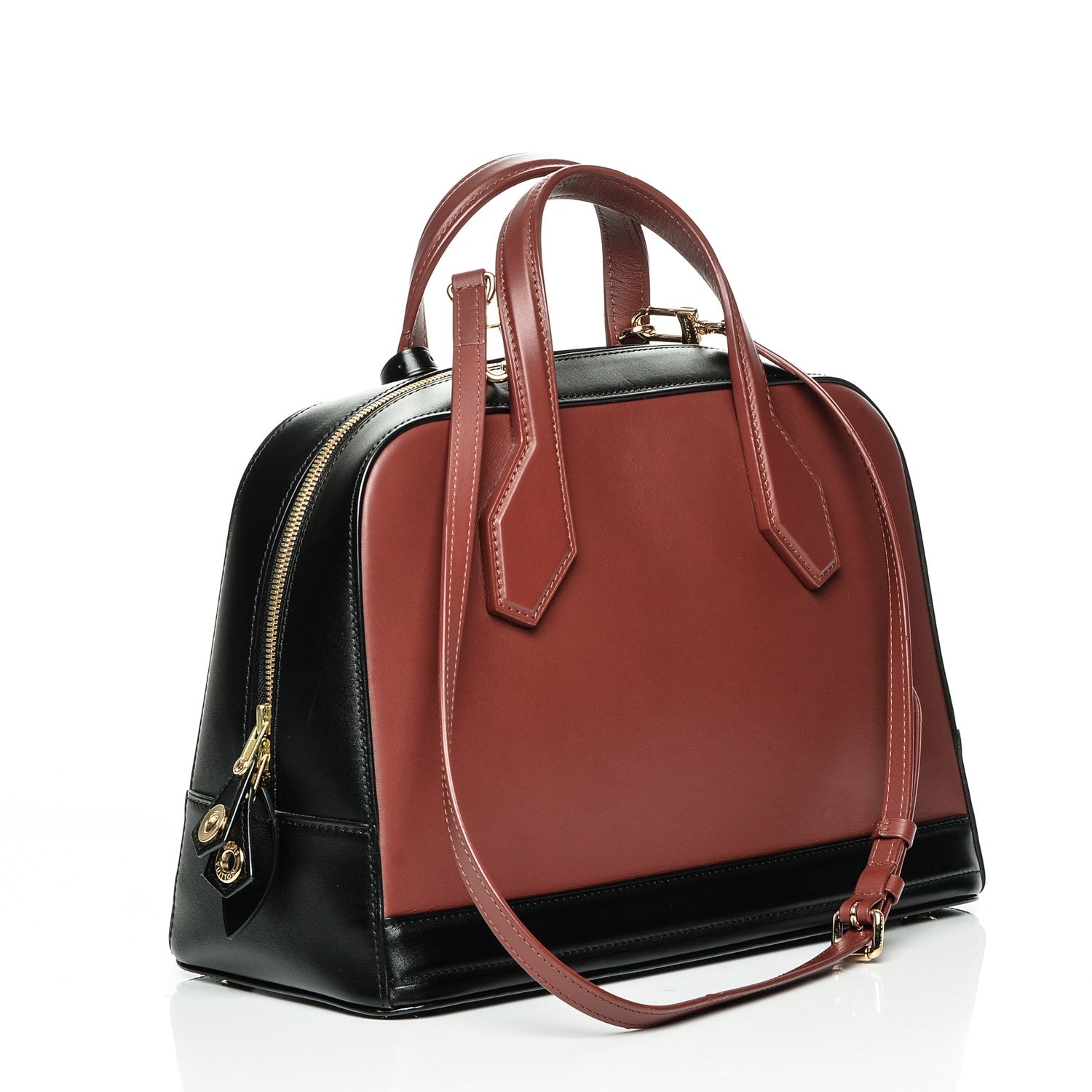 Louis Vuitton Box Calfskin Dora MM Tote Rouille 3 of 8