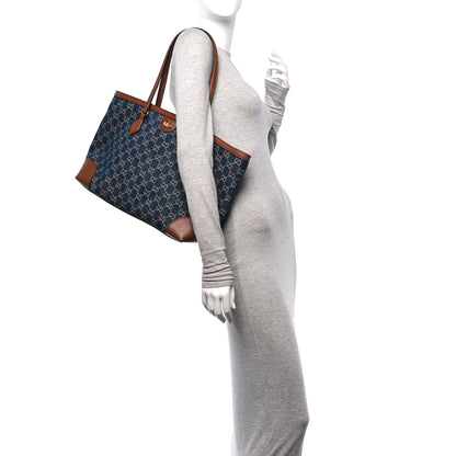 Gucci New Denim GG Monogram Medium Ophidia Shopping Tote Blue Tea Cuir 2 of 10