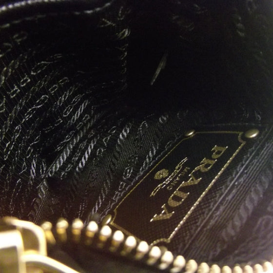 Tessuto Bandoliera Logo Shoulder Bag Gold Black