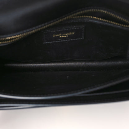 Saint Laurent Smooth Calfskin Suede Monogram Cassandra Clasp Bag Black 4 of 8