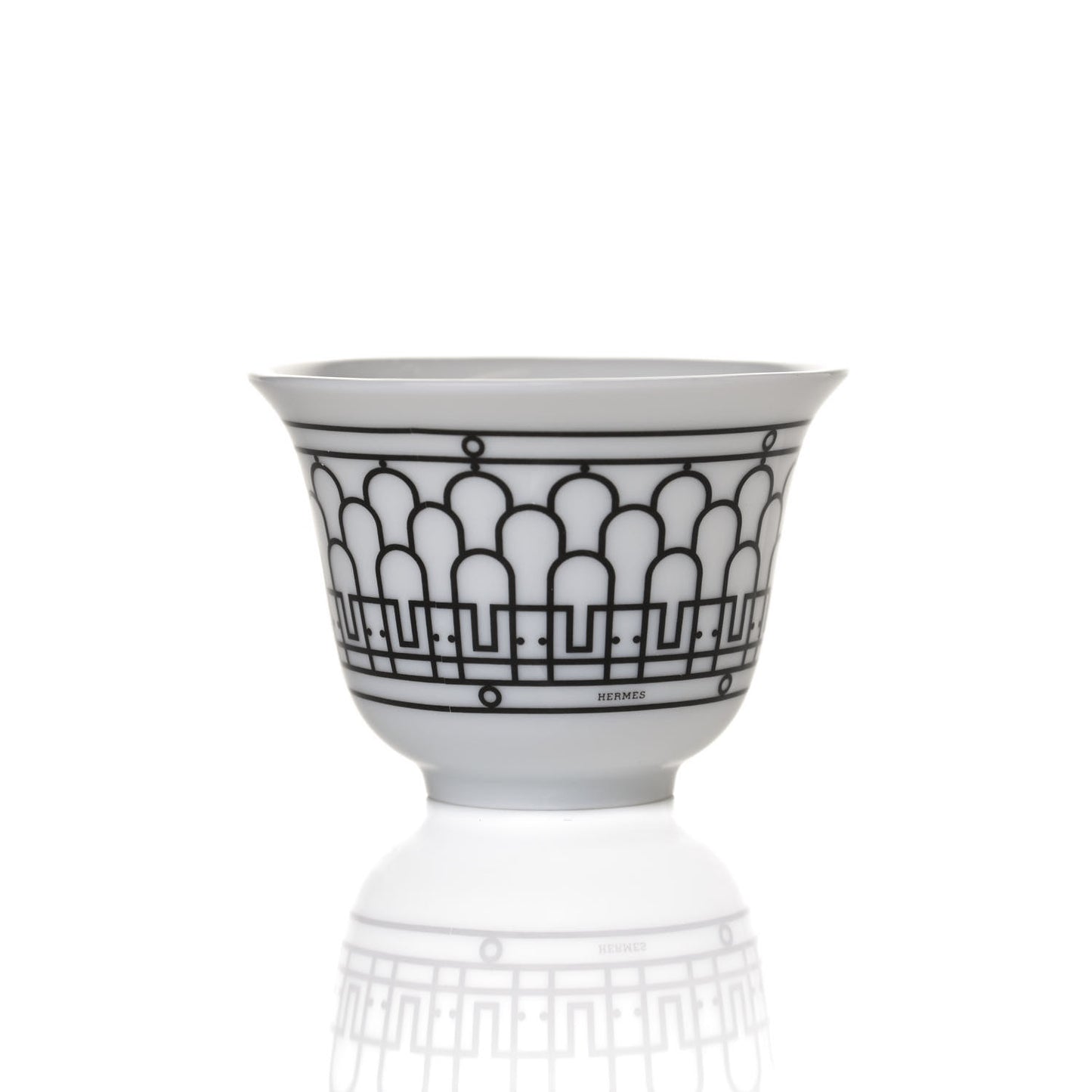 Porcelain H Deco Small Cups Set of 6 Black