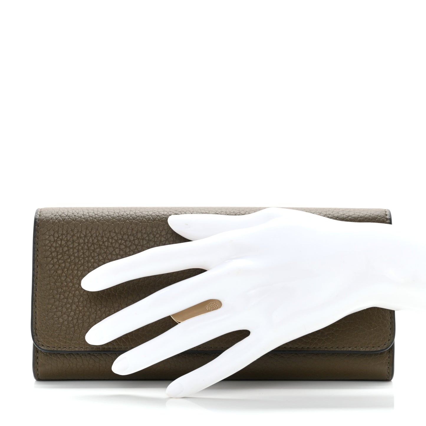 Heavy Grain Calfskin Continental Wallet Green
