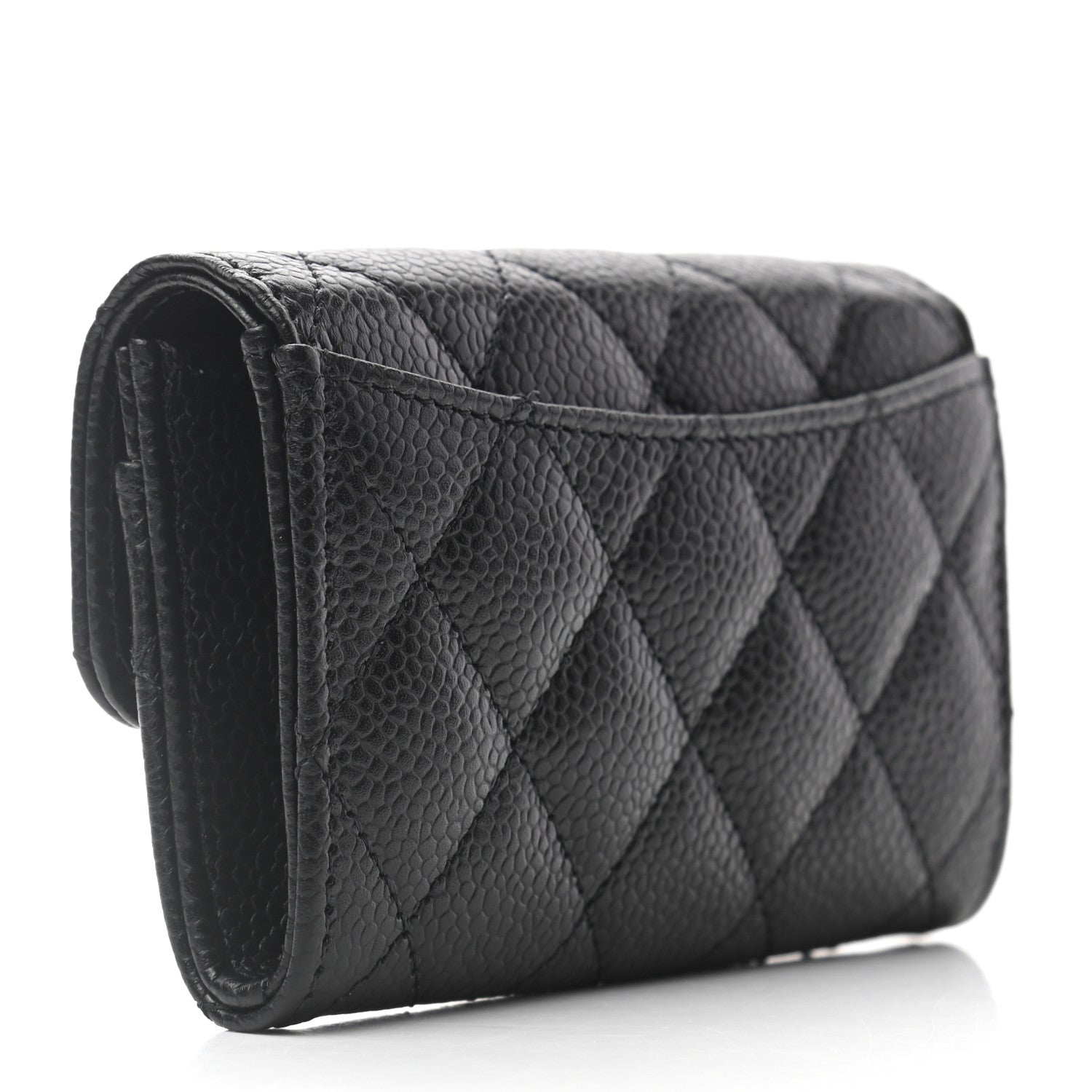 Chanel Caviar Quilted Flap Card Holder Wallet Black 3 of 7