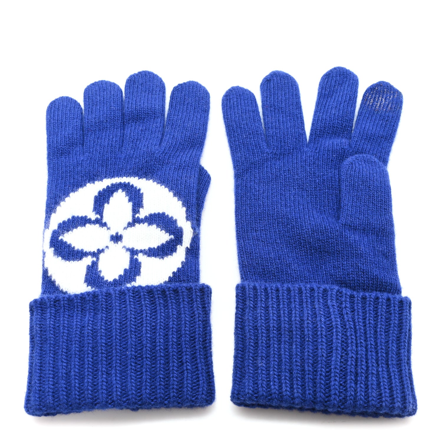 グローブ・マイユ LV メダリオン Louis Vuitton Wool Gants Maille LV Medallion Gloves S Blue 1776927