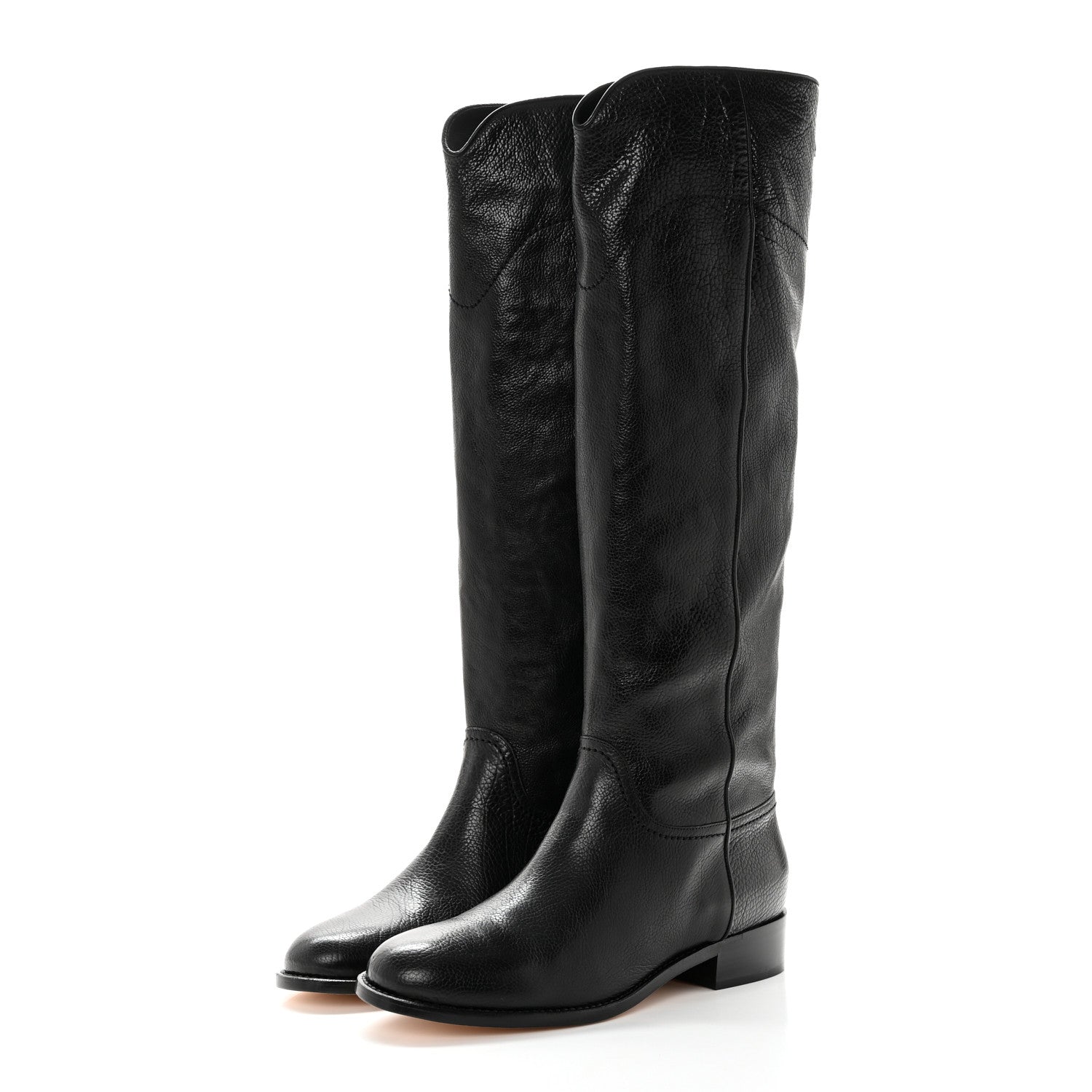 Chanel Calfskin Ascot Riding Boots 39.5 Black 3 of 9