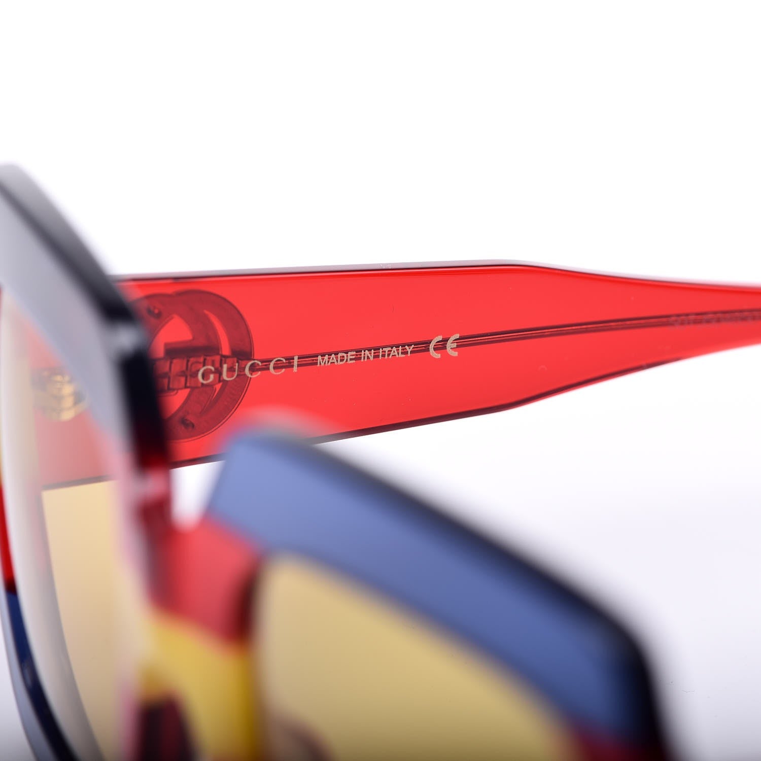 Gucci Square Frame GG0178S Sunglasses Blue Red Yellow 6 of 8