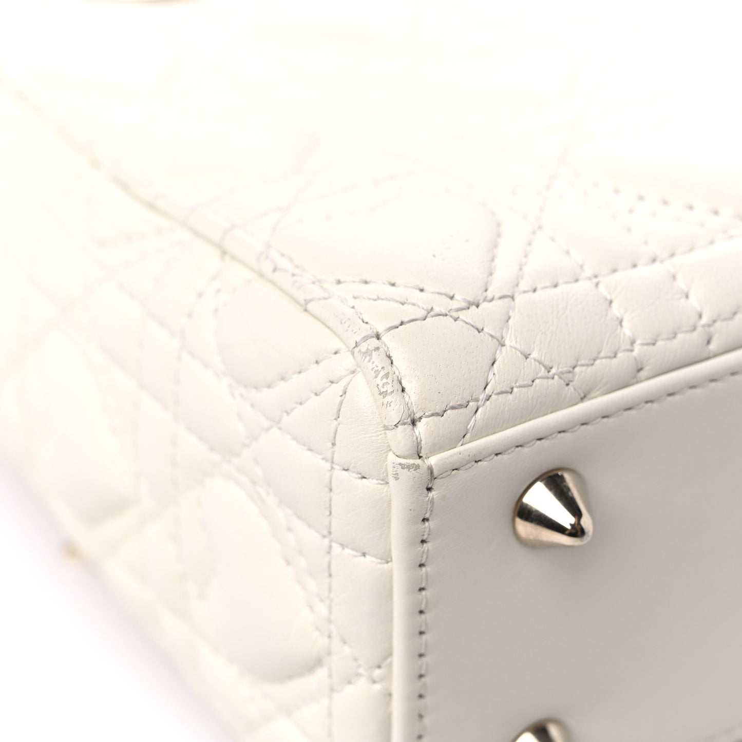 Lambskin Cannage Dioramour Heart Small Lady Dior White Red