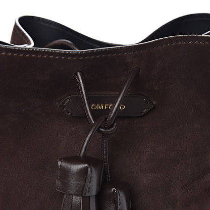 Tom Ford Suede Medium Double Tassel Bucket Bag Dark Brown 10 of 10
