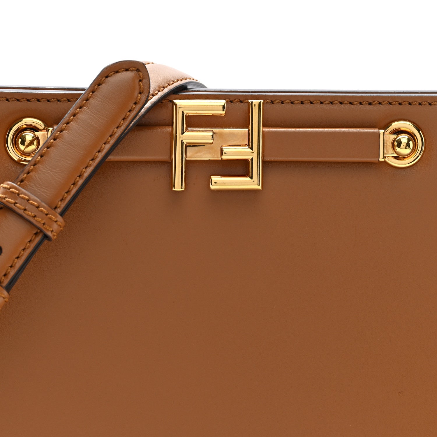 プレミアムパック1-7 Fendi Vitello King Luxor Fendi Touch Shoulder Bag Caramello