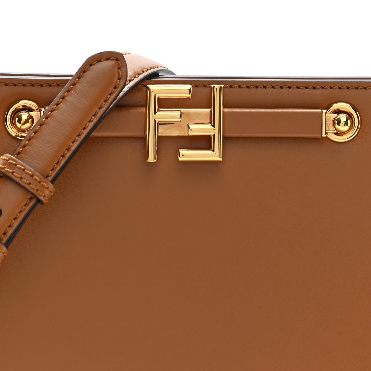Vitello King Luxor Fendi Touch Shoulder Bag Caramello