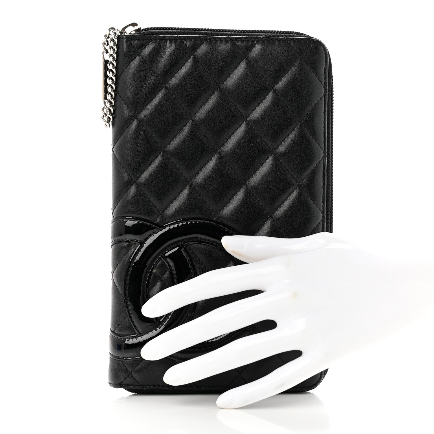 Chanel Calfskin Cambon Zip Around Organizer Wallet Black 2 of 8