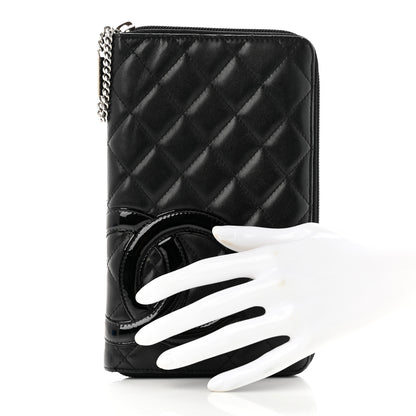 Chanel Calfskin Cambon Zip Around Organizer Wallet Black 2 of 8