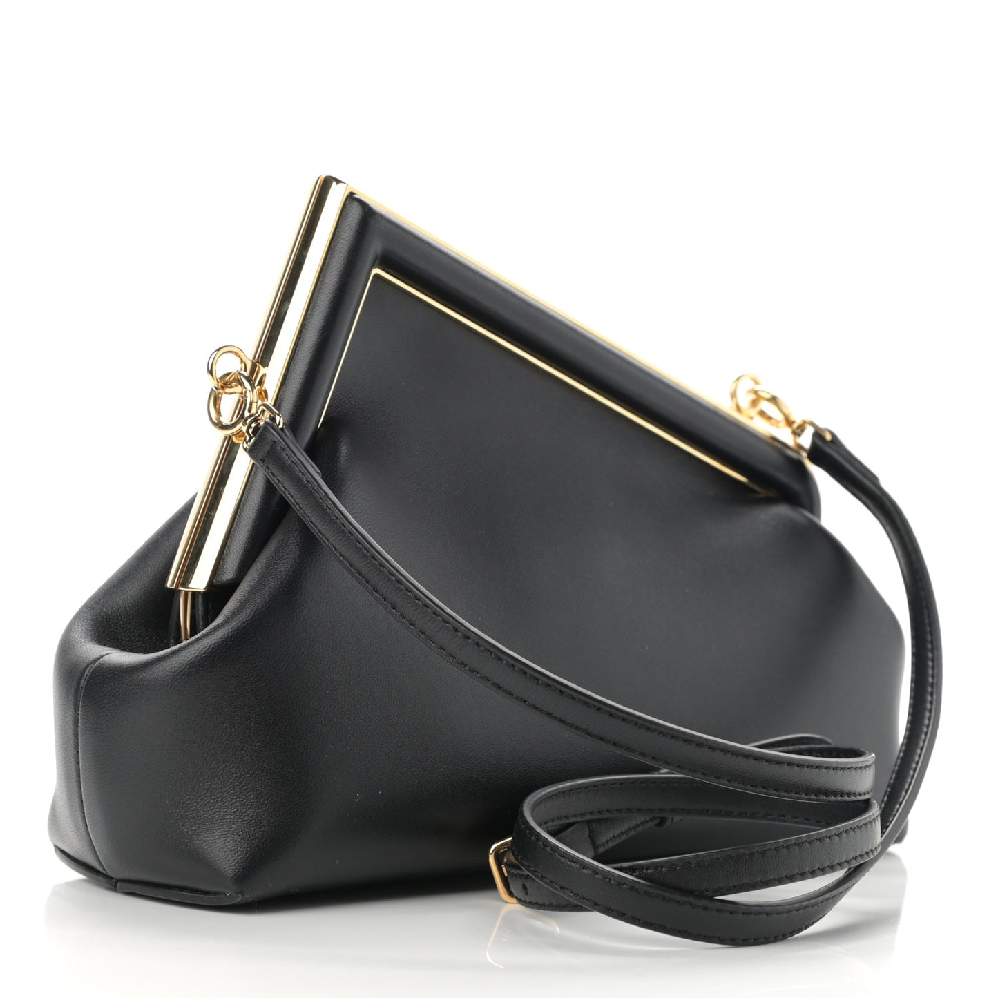 Shiny Nappa Small Fendi First Black