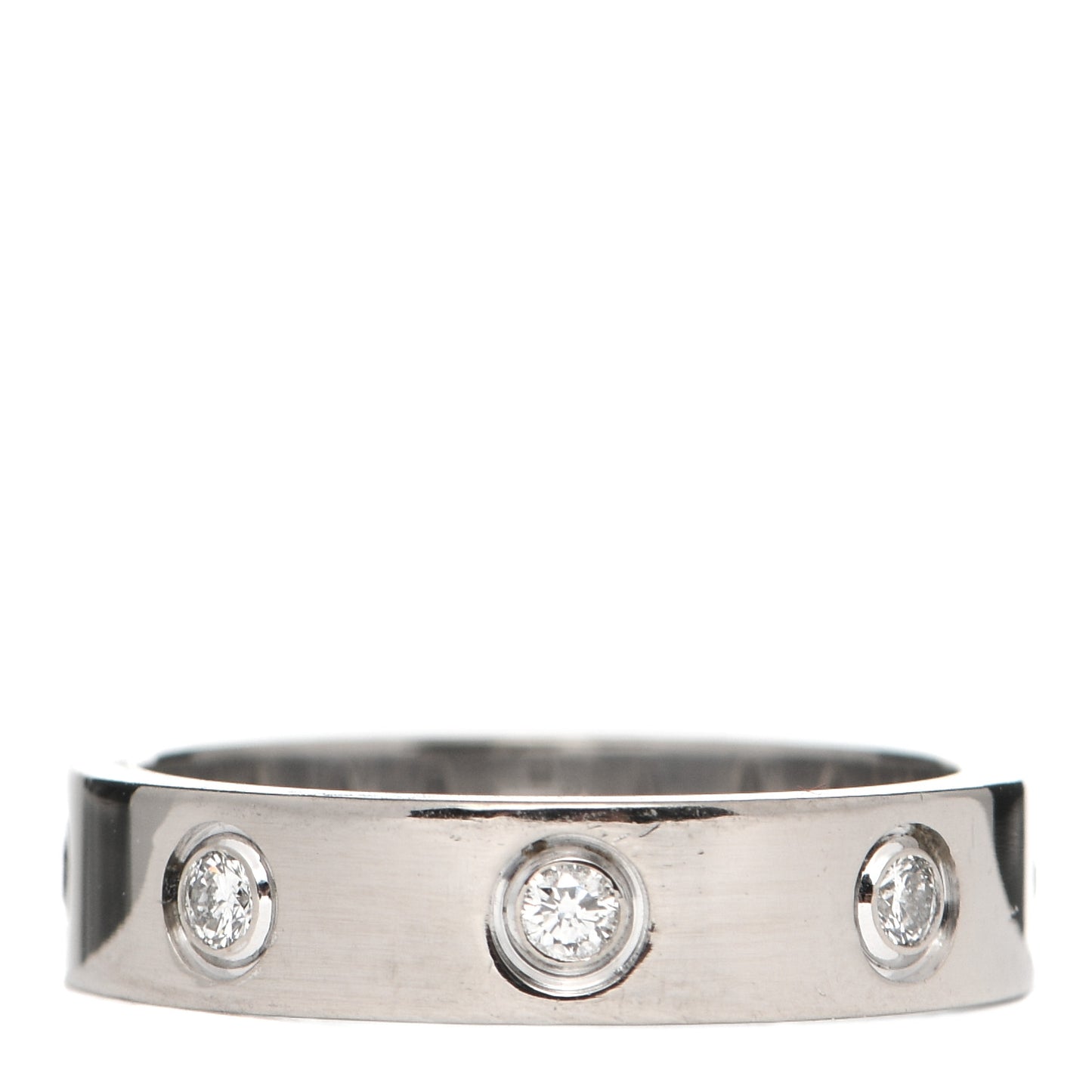 18K White Gold 8 Diamond 4mm Wedding Band LOVE Ring 47 4