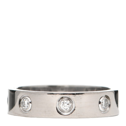 Cartier 18K White Gold 8 Diamond 4mm Wedding Band LOVE Ring 47 4 3 of 6