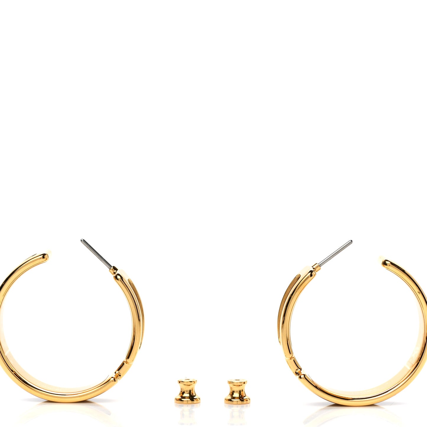 Gold Box Calfskin Olympe Hoop Earrings Rouge H