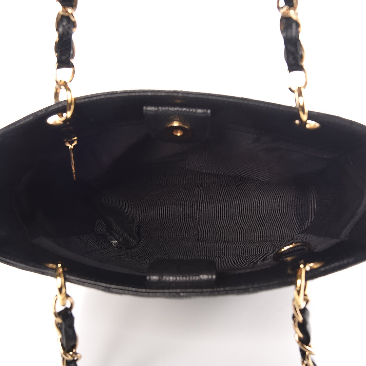 Caviar Quilted Petit Shopping Tote PST Black