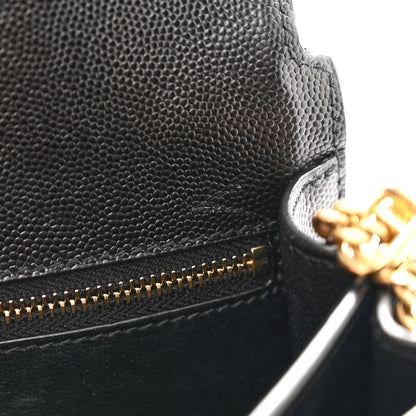 Saint Laurent SAINT LAURENT Grain De Poudre Monogram Cassandra Clasp Bag Black 12 of 14
