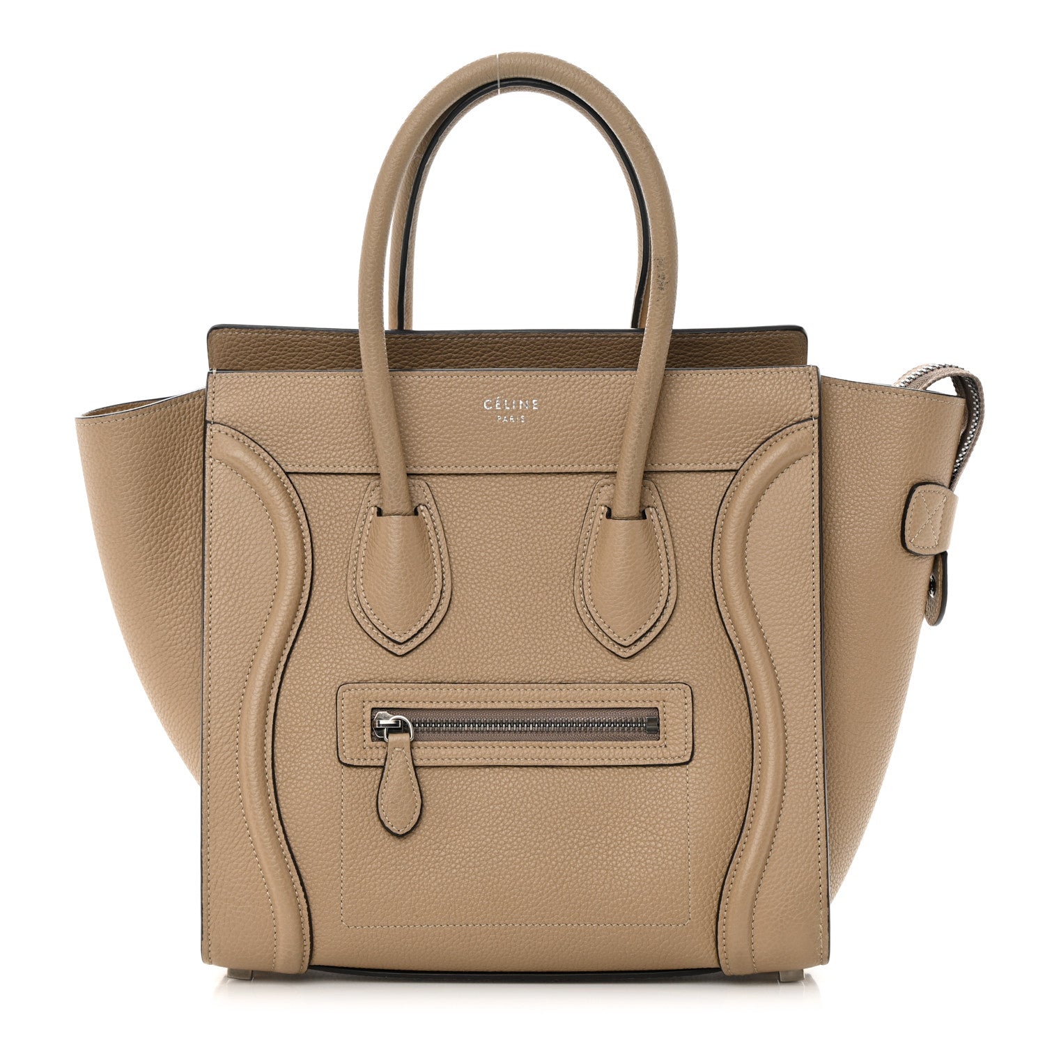 Celine Drummed Calfskin Micro Luggage Dune 1 of 14