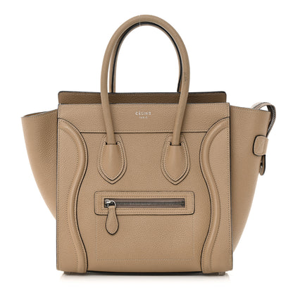 Celine Drummed Calfskin Micro Luggage Dune 1 of 14