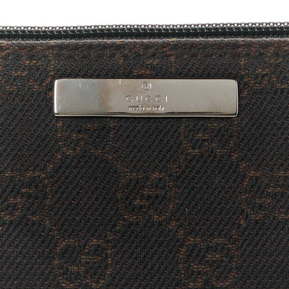 Gucci Denim Monogram Boat Pochette Dark Brown 8 of 10