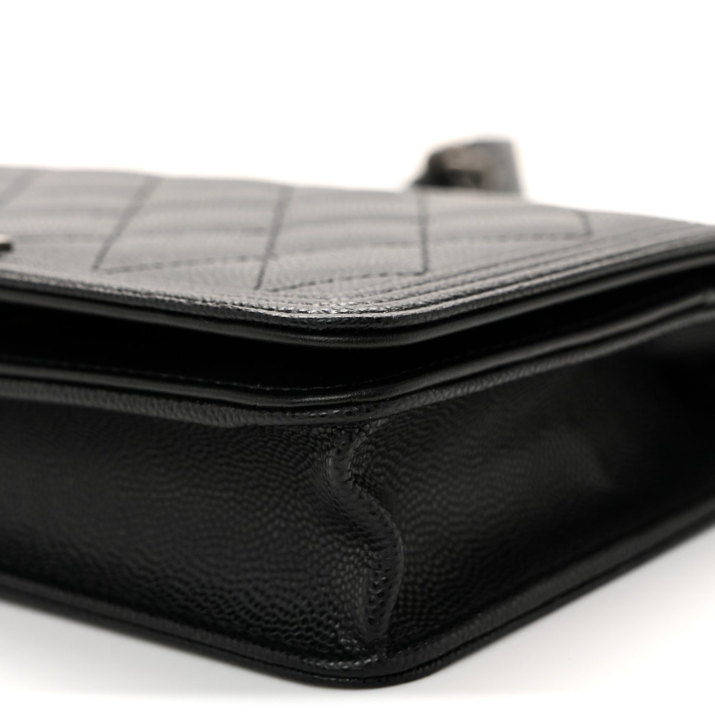 Caviar Quilted Boy Wallet On Chain WOC Black